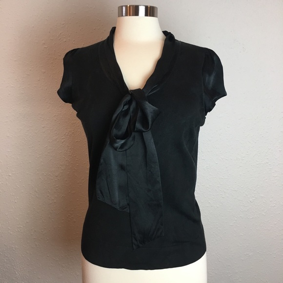 Ann Taylor Tops - Ann Taylor knit & silk top with bow